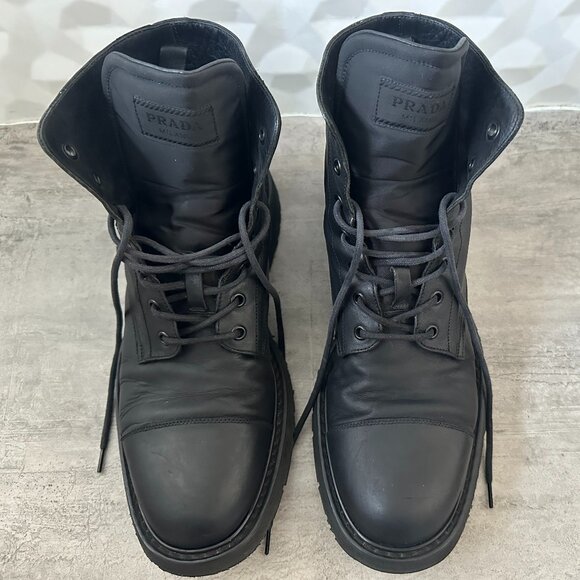 Prada men’s leather boots authentic Size 10.5 - Picture 1 of 14